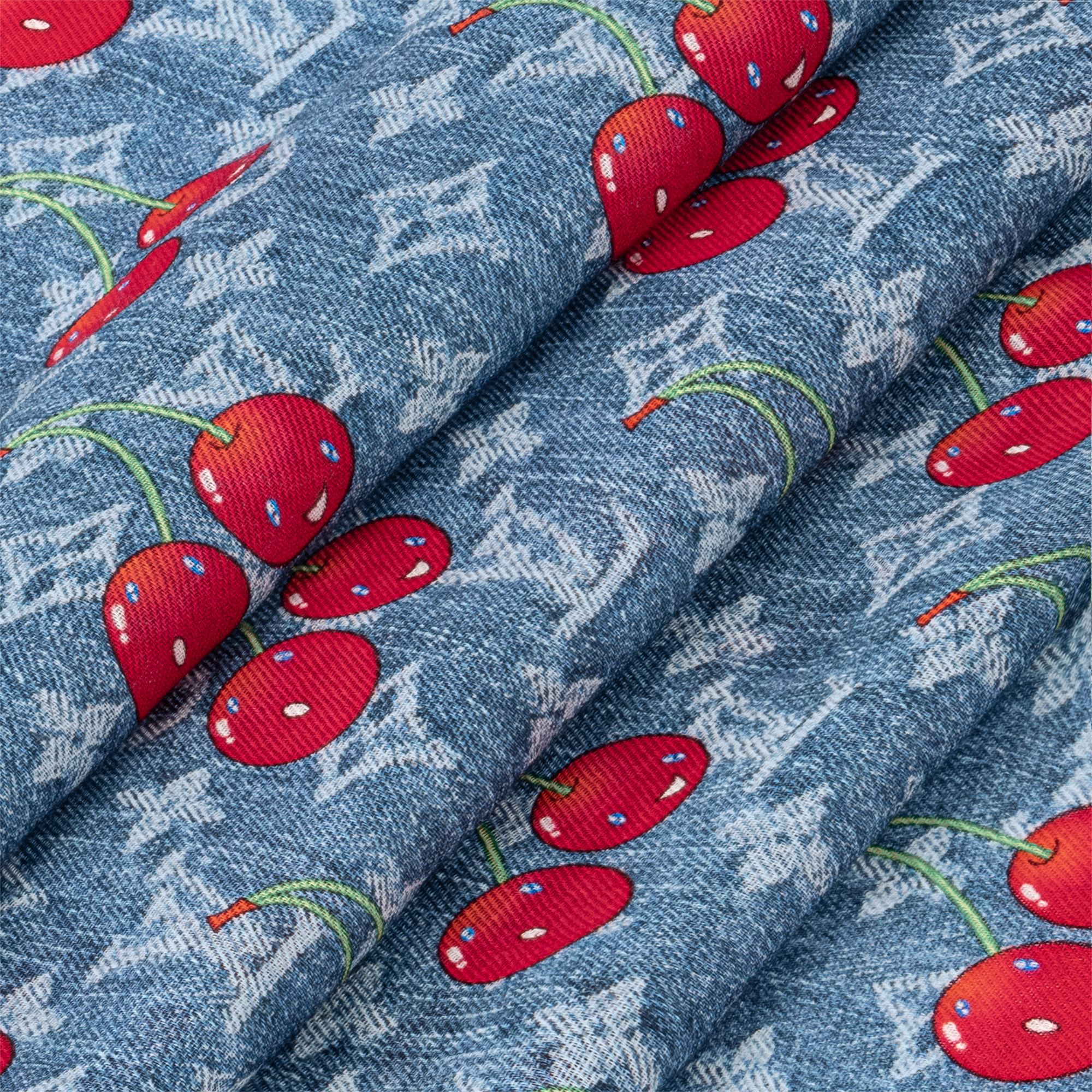 LV x TM Denim Cerise Shawl - Luxury S00 Blue | LOUIS VUITTON